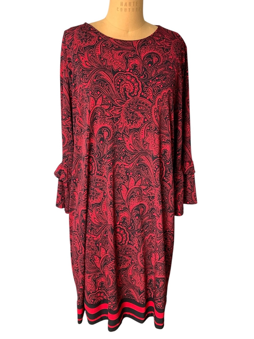 Michael Kors Red and Black Paisley Dress